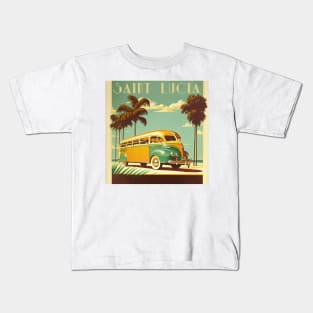 Saint Lucia Vintage Travel Art Poster Kids T-Shirt